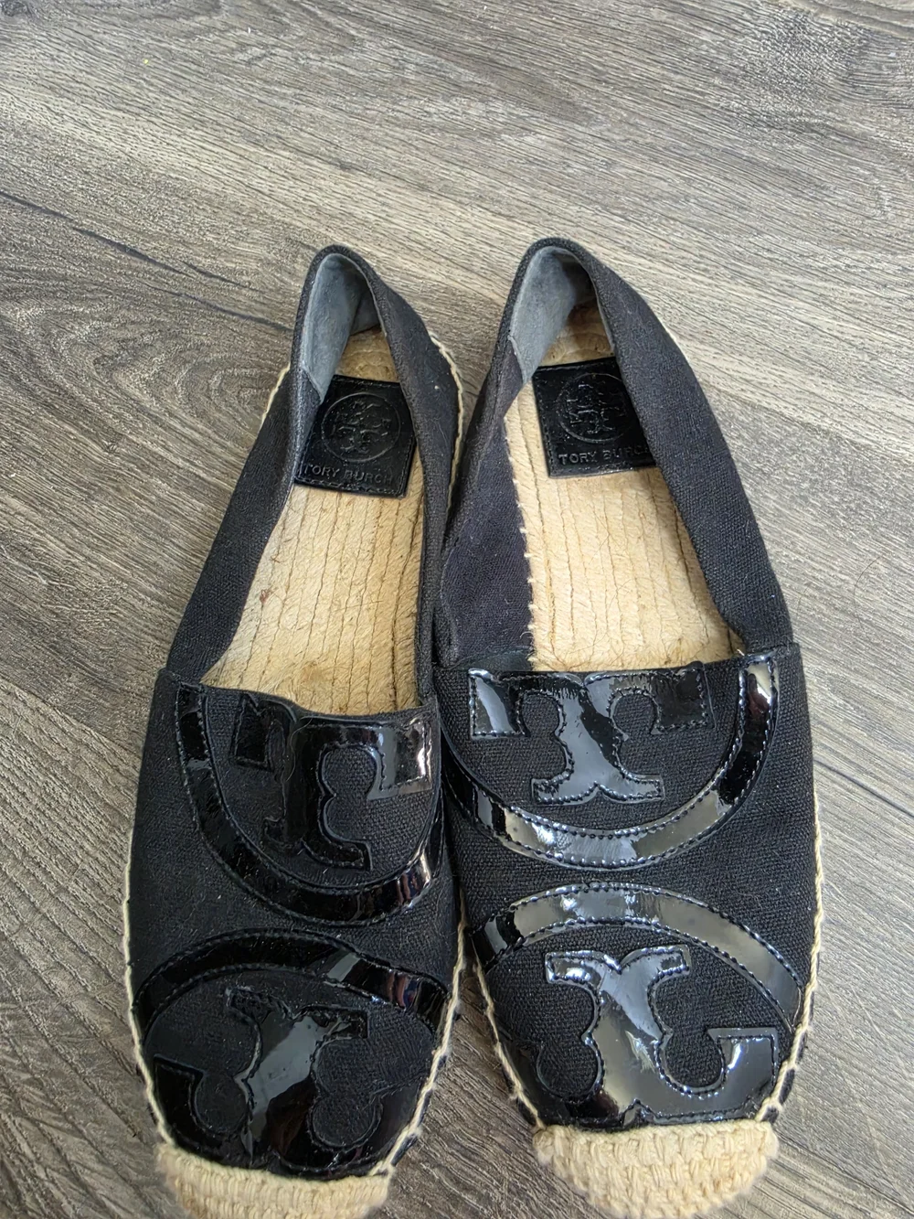Tory Burch Black Espadrille Slip-On Shoes
